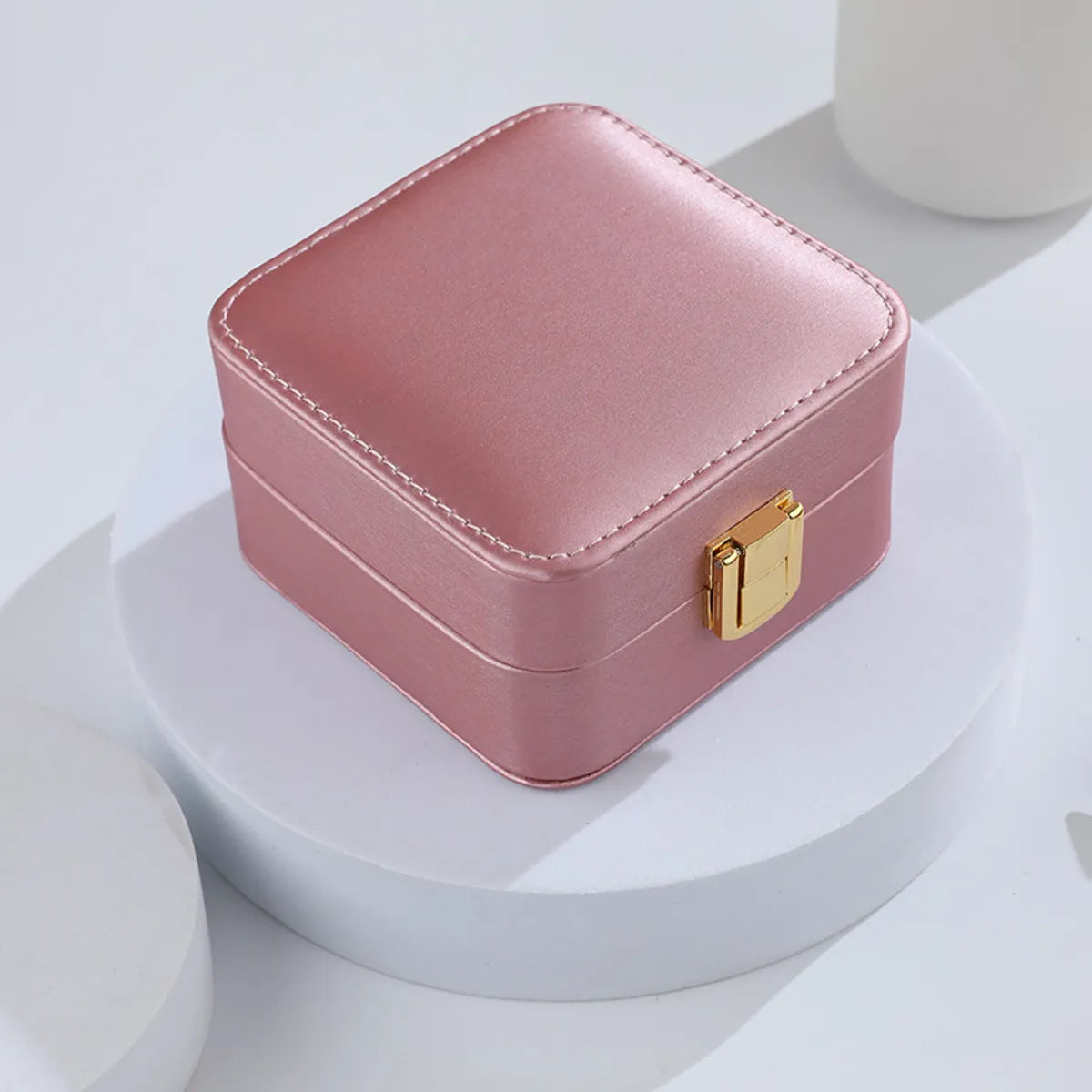 Classical Solid Color Pu Leather Jewelry Boxes