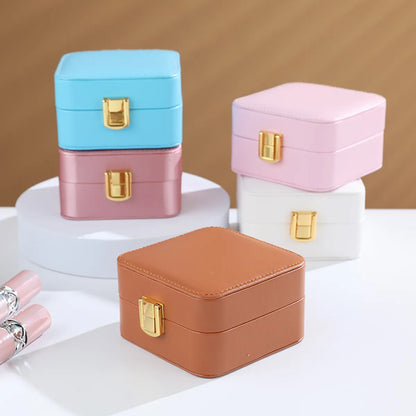 Classical Solid Color Pu Leather Jewelry Boxes