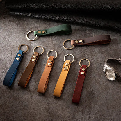 Classical Square Leather Men'S Bag Pendant Keychain