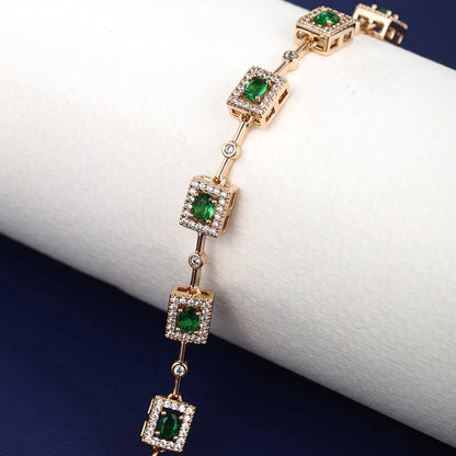 Classical XUPING Square Alloy Copper Alloy Inlay Artificial Gemstones 18K Gold Plated Women's Bracelets