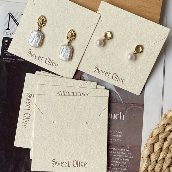 Classy Jewelry Storage Display Card For Pearl Earrings Hairpin Ring With Hot Stamping Logo Made Of Paper Cardboard