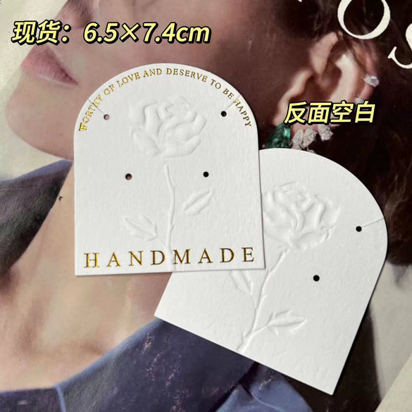 Classy Jewelry Storage Display Card For Pearl Earrings Hairpin Ring With Hot Stamping Logo Made Of Paper Cardboard