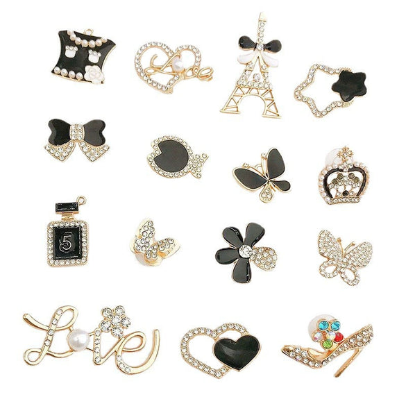 Clogs Diy Accessories Metal Decorations Removable Chain Shoe Buckles With Totem Pattern And Electroplating Treatment