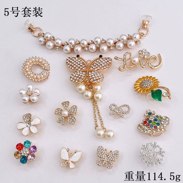 Clogs Diy Accessories Metal Decorations Removable Chain Shoe Buckles With Totem Pattern And Electroplating Treatment