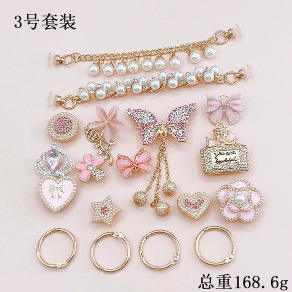Clogs Diy Accessories Metal Decorations Removable Chain Shoe Buckles With Totem Pattern And Electroplating Treatment