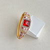 Cloisonné Butterfly Floral Open Bangle Bracelet With Hollow Design And Crystal Detail Plated Fashion Jewelry