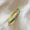 Cloisonné Enamel Openwork Oval Bangle Bracelet With Plated Finish For Elegant Decorative Jewelry