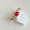 Cloisonné Filigree Openwork Bracelet With Enamel Floral Design And Diamondencrusted Details Plated Fashion Jewelry Accessory