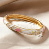Cloisonne Enamel Oil dripping Pattern Single Layer Bracelet With Electroplating Vintage Style Jewelry