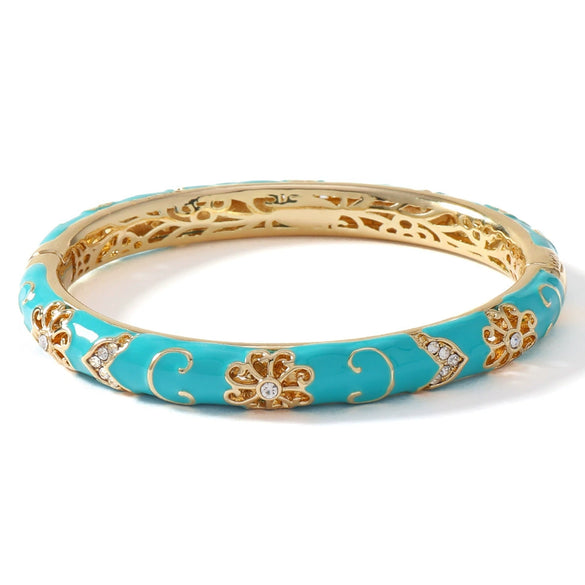 Cloisonne Retro Simple Jewelry Electroplated Bracelet With Forbidden City Blue And White Porcelain Inspired Design