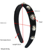 Cloth Hairband With Pearls Rhinestones Diamond Design Simple Style Hair Accessory