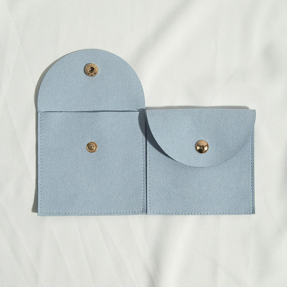 Cloth Jewelry Bag With Curved Snaps For Earrings Packaging