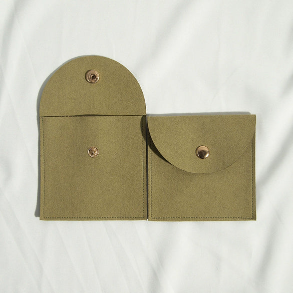 Cloth Jewelry Bag With Curved Snaps For Earrings Packaging