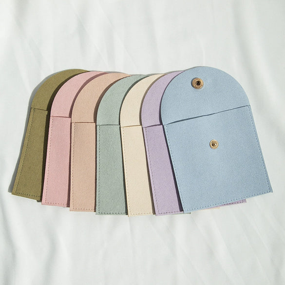Cloth Jewelry Bag With Curved Snaps For Earrings Packaging