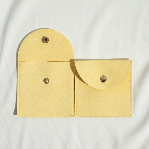 Cloth Jewelry Bag With Curved Snaps For Earrings Packaging