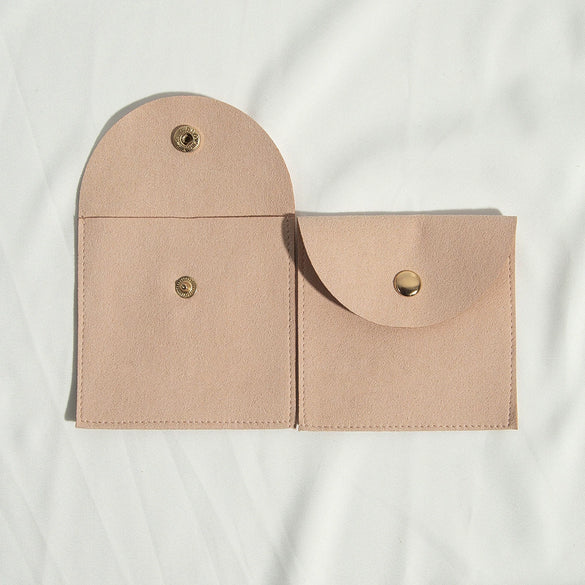 Cloth Jewelry Bag With Curved Snaps For Earrings Packaging