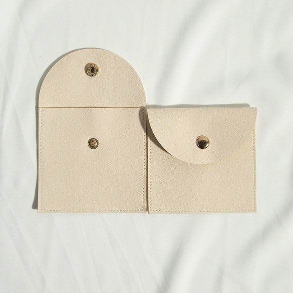 Cloth Jewelry Bag With Curved Snaps For Earrings Packaging