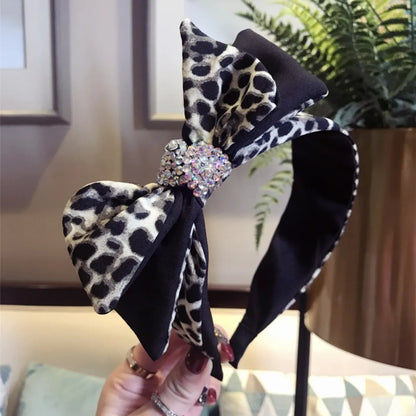 Cloth Korea Bows Hair Accessories  (Small Leopard Print)  Fashion Jewelry Nhsm0384-Small-Leopard-Print