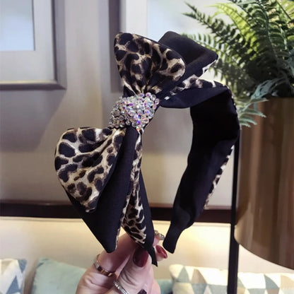 Cloth Korea Bows Hair Accessories  (Small Leopard Print)  Fashion Jewelry Nhsm0384-Small-Leopard-Print