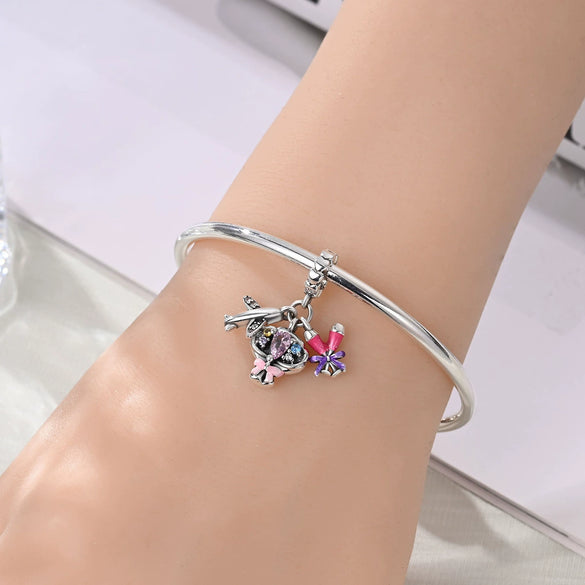 Cocktail Bag Charm Beads Diy Accessories Bracelet Copper Silver Plated Dripping Oil Style For Women