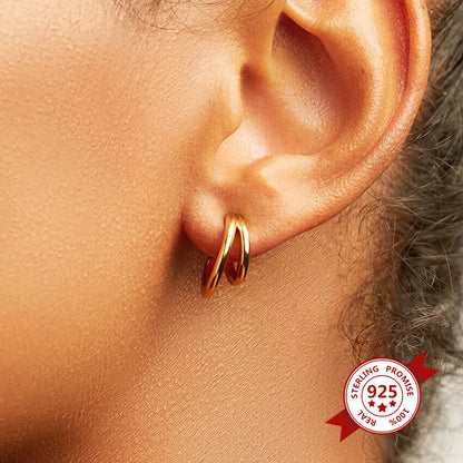 Hot Sale In Europe And America Sterling Silver Needle Mosquito Coil Double Layer Temperament Stud Earrings Simple Cold Style Female Ear Ring Ear Rings