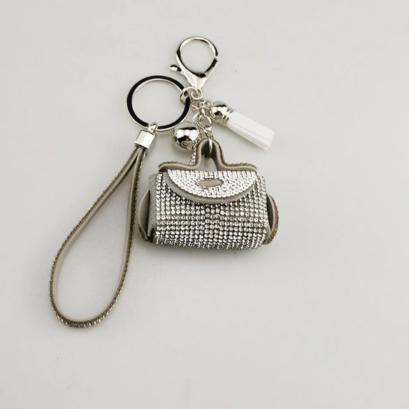 Coin Purse Headphone Bag Pill Bag Keychain With Diamond Pendant
