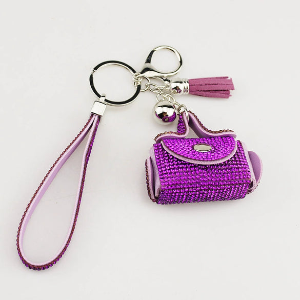 Coin Purse Headphone Bag Pill Bag Keychain With Diamond Pendant
