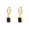 Cold Style Geometric Simple Compact Gold Stainless Steel Zircon Earrings For Women With Electroplating