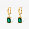 Cold Style Geometric Simple Compact Gold Stainless Steel Zircon Earrings For Women With Electroplating