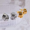 Cold Style Multilayer Cross Titanium Steel Geometric Earrings With Electroplating