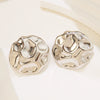 Cold Style Wave Pleated Electroplated Stainless Steel Earrings For Women
