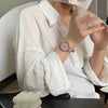 College Style Women's Alloy Case Ordinary Glass Mirror Quartz Digital Scale Retro Artistic Leisure Watch