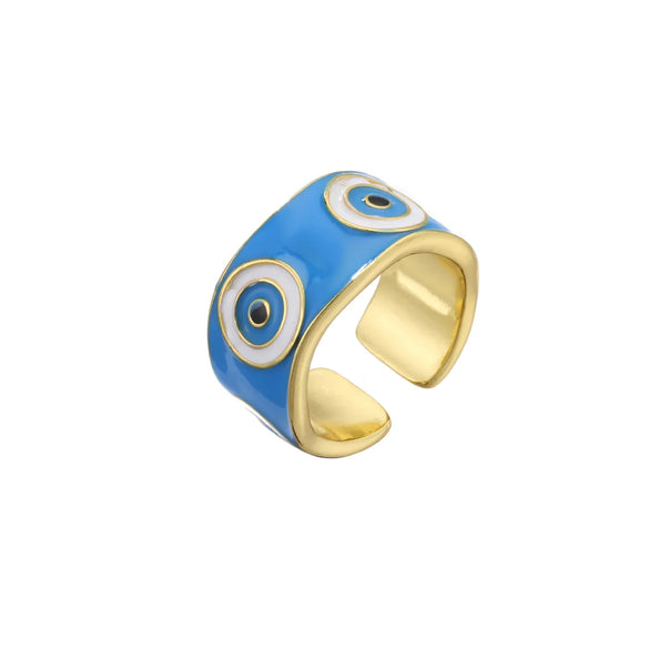 Hecheng Ornament Colorful Oil Necklace Eye Ring Devil'S Eye Opening Ring Adjustable Ornament