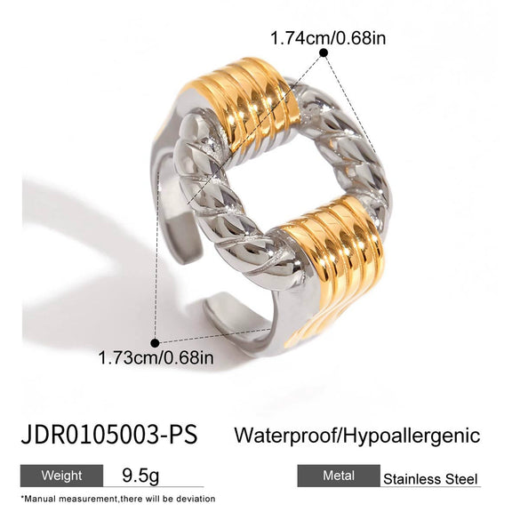 Color Matching Ring Titanium Steel Non Fading Women's Jewelry With Geometric Shape And Electroplating Process