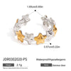 Color Matching Ring Titanium Steel Non Fading Women's Jewelry With Geometric Shape And Electroplating Process