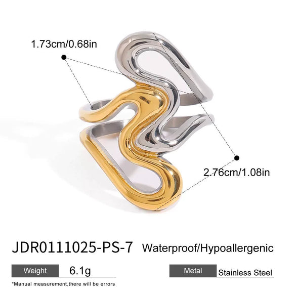 Color Matching Ring Titanium Steel Non Fading Women's Jewelry With Geometric Shape And Electroplating Process