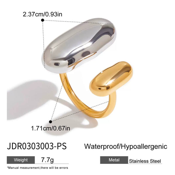 Color Matching Ring Titanium Steel Non Fading Women's Jewelry With Geometric Shape And Electroplating Process