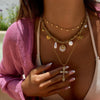 Color Rope Titanium Steel And Stainless Steel Necklace With Geometric Pattern And Electroplating For Women