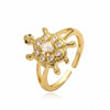 Color Zircon Leopard Ring For Women Copper Micropaved