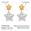Colorblocked Gold Fivepointed Star Women's Stainless Steel Earrings With Electroplating