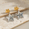 Colorblocked Gold Fivepointed Star Women's Stainless Steel Earrings With Electroplating