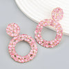 Colored Diamond Earrings Alloy Geometric Style Trendy Women's Multi Layer Exaggerated
