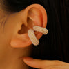 Colored Diamond Pearl C Shaped Copper Ear Bone Clip Without Piercing For Women Geometric Pattern Set With Diamonds