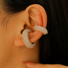 Colored Diamond Pearl C Shaped Copper Ear Bone Clip Without Piercing For Women Geometric Pattern Set With Diamonds