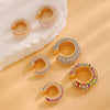Colored Diamond Pearl C Shaped Copper Ear Bone Clip Without Piercing For Women Geometric Pattern Set With Diamonds