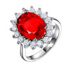 Colored Gem Ring Sapphire Tanzanite Opening Adjustable Geometric Diamond Style For Women