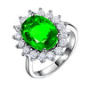 Colored Gemstone Ring Natural Geometric Style With Diamond Treatment