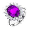 Colored Gemstone Ring Natural Geometric Style With Diamond Treatment