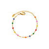 Colored Glaze Craft Titanium Steel Necklace Bracelet Suit Electroplated O Chain Fashion Geometric Unisex
