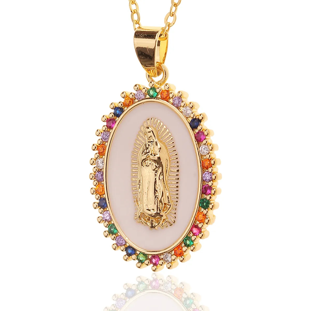 Colored Zircon Drop Oil Retro Women's Religious Pendant Jewelry